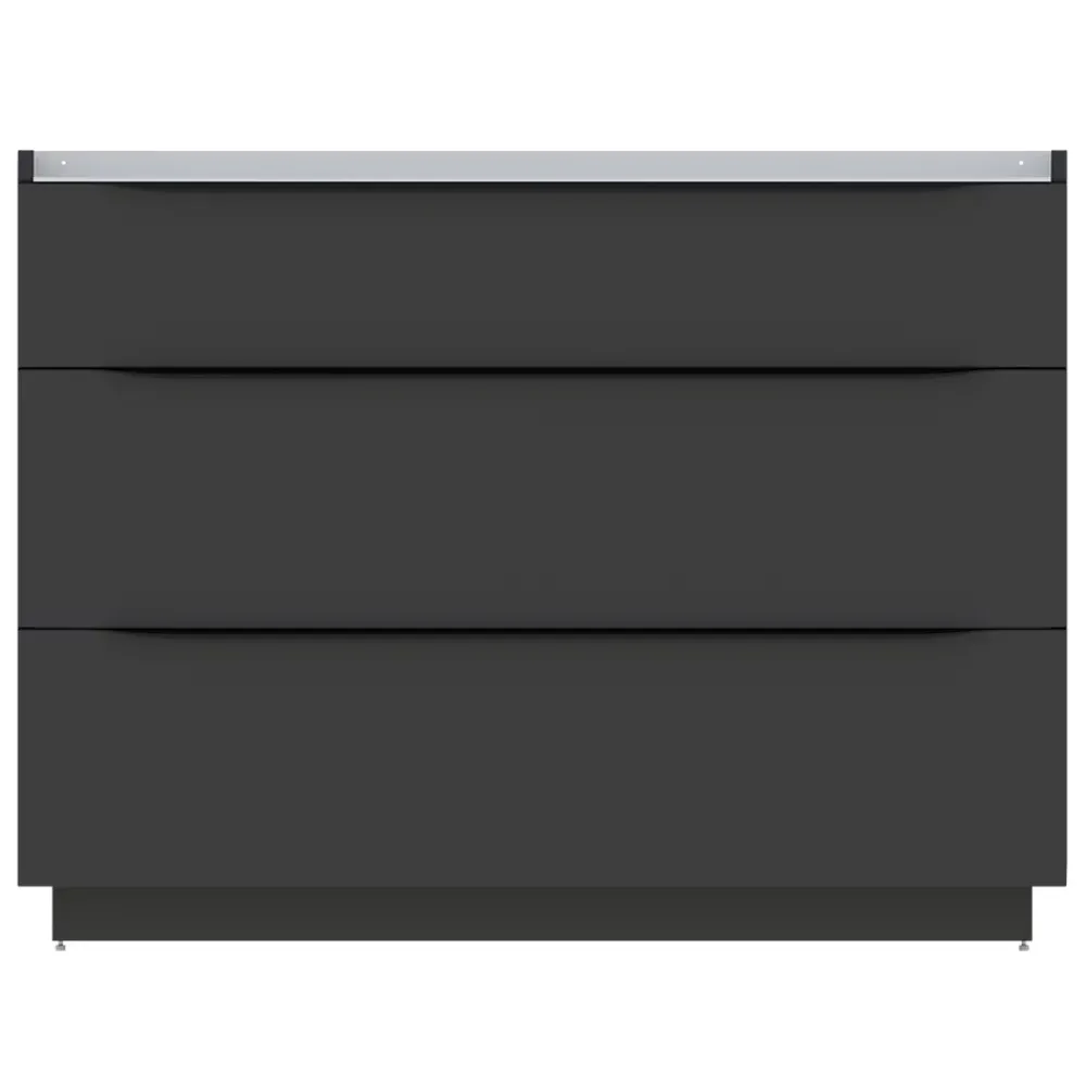 Meuble Buanderie| Meuble sous vasque à poser noir mat l.120 x H.88 x P.50 cm, Pamili