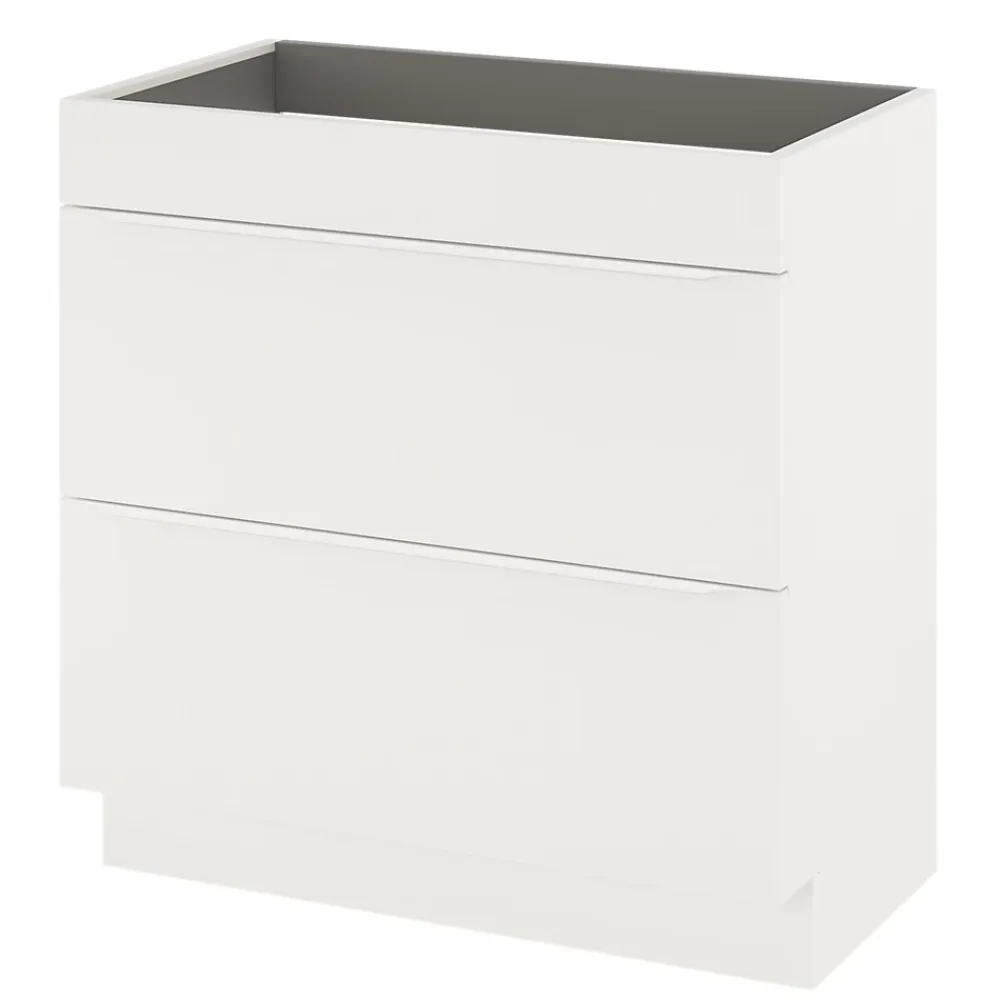 GoodHome Meuble sous vasque à poser blanc mat l.80 x H.82 x P.45 cm, Imandra