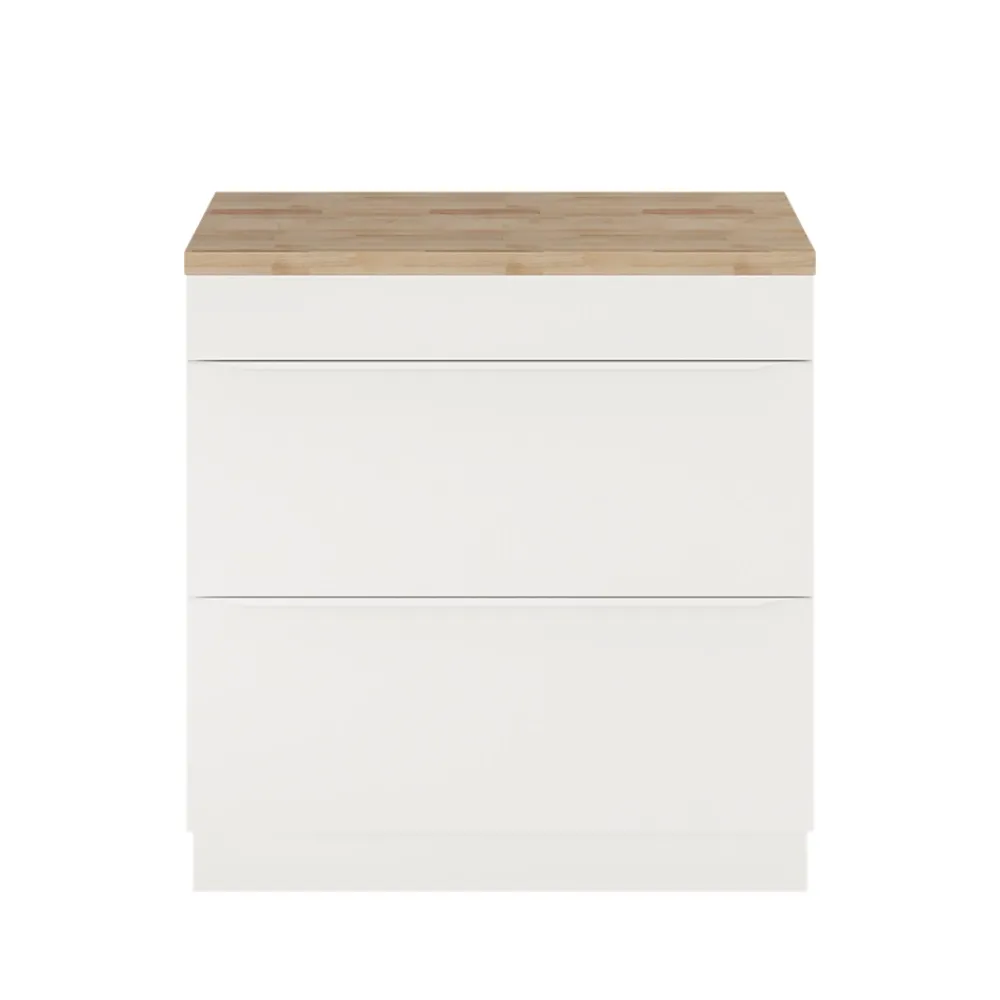 GoodHome Meuble sous vasque à poser blanc mat l.80 x H.82 x P.45 cm, Imandra