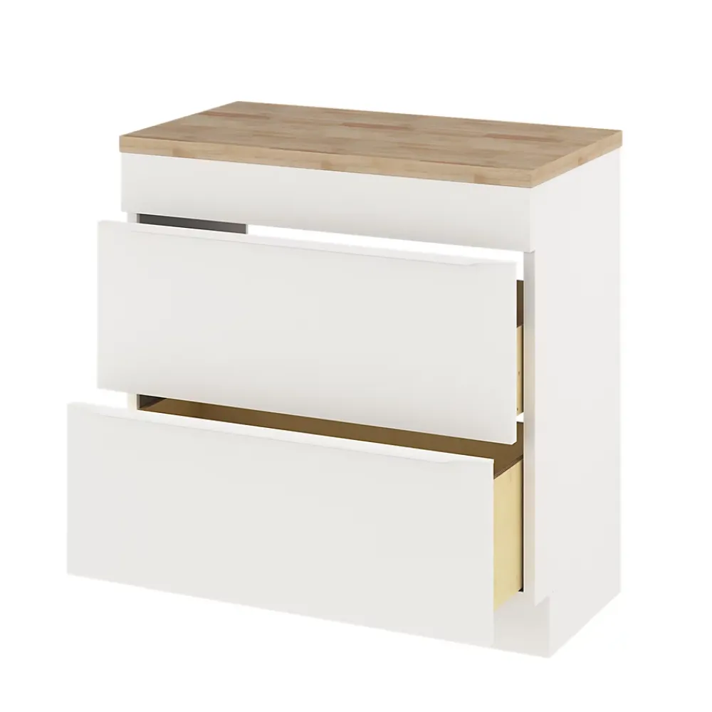 GoodHome Meuble sous vasque à poser blanc mat l.80 x H.82 x P.45 cm, Imandra