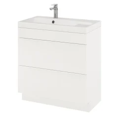 GoodHome Meuble sous vasque à poser blanc mat l.80 x H.82 x P.45 cm, Imandra