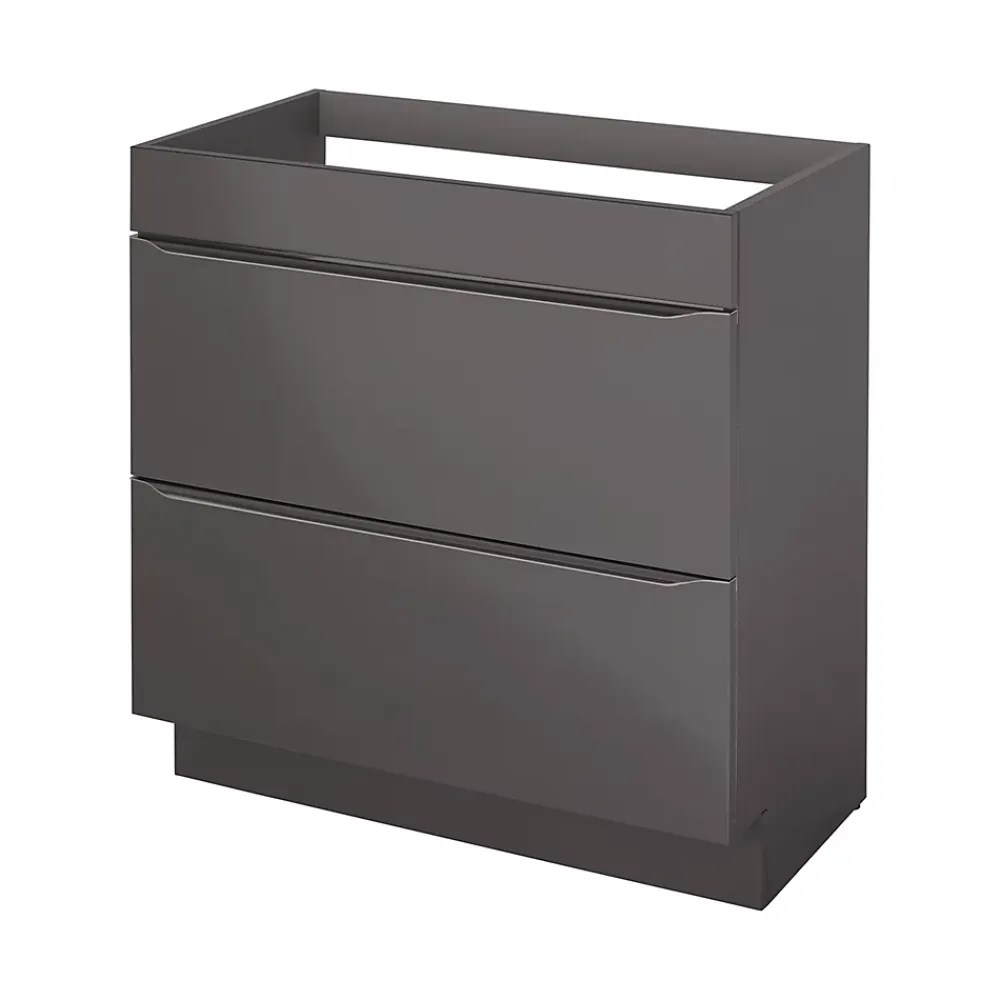 GoodHome Meuble sous vasque à poser gris taupe l.80 x H.82 x P.45 cm, Imandra