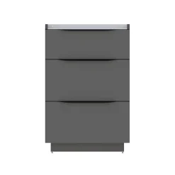 Meuble sous vasque à poser gris anthracite brillant l.60 x H.88 x P.50 cm, Pamili