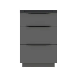 Meuble sous vasque à poser gris anthracite brillant l.60 x H.88 x P.50 cm, Pamili