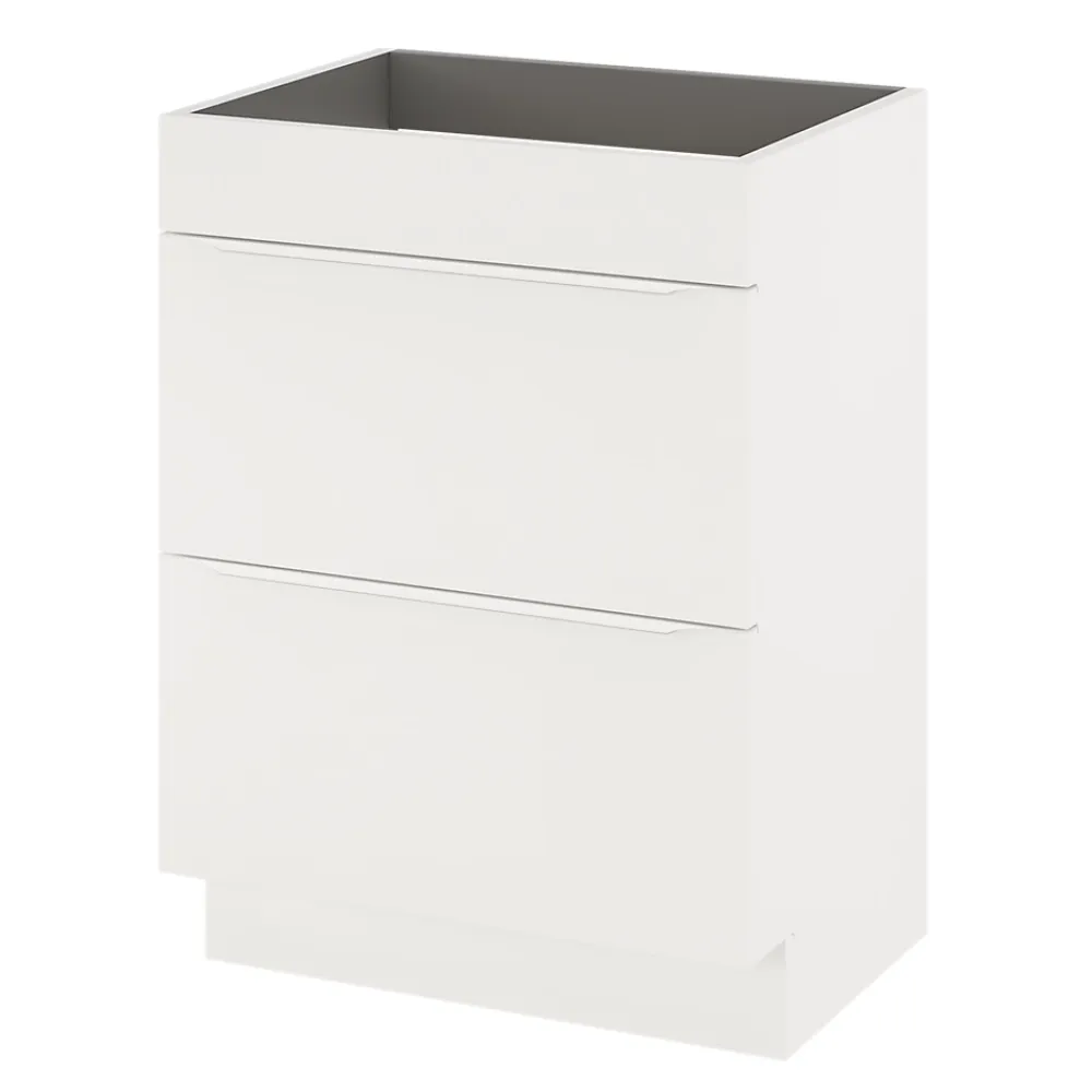 GoodHome Meuble sous vasque à poser blanc mat l.60 x H.82 x P.45 cm, Imandra