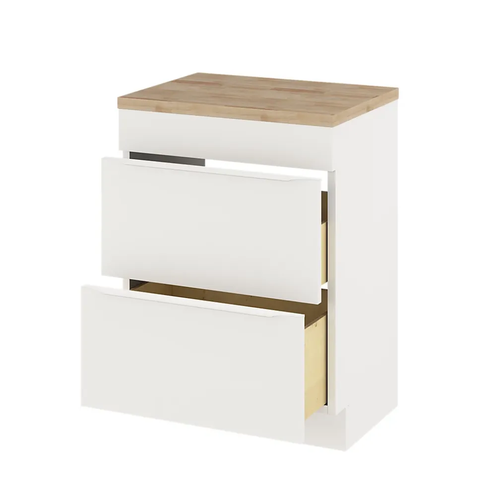 GoodHome Meuble sous vasque à poser blanc mat l.60 x H.82 x P.45 cm, Imandra