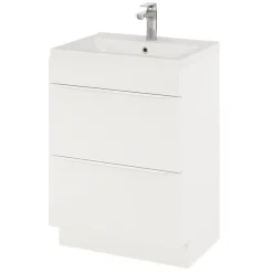 GoodHome Meuble sous vasque à poser blanc mat l.60 x H.82 x P.45 cm, Imandra
