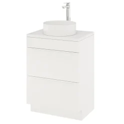 GoodHome Meuble sous vasque à poser blanc mat l.60 x H.82 x P.45 cm, Imandra