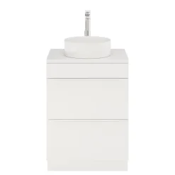 GoodHome Meuble sous vasque à poser blanc mat l.60 x H.82 x P.45 cm, Imandra