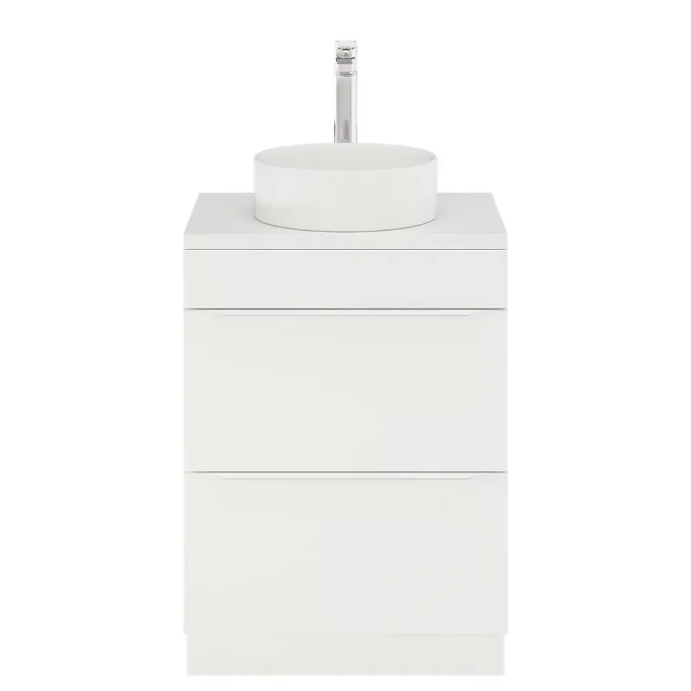 GoodHome Meuble sous vasque à poser blanc mat l.60 x H.82 x P.45 cm, Imandra