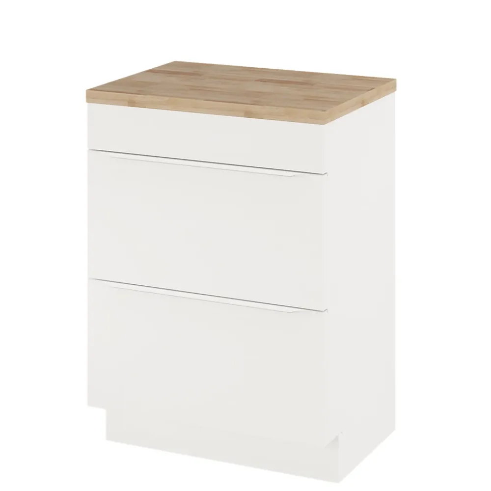 GoodHome Meuble sous vasque à poser blanc mat l.60 x H.82 x P.45 cm, Imandra
