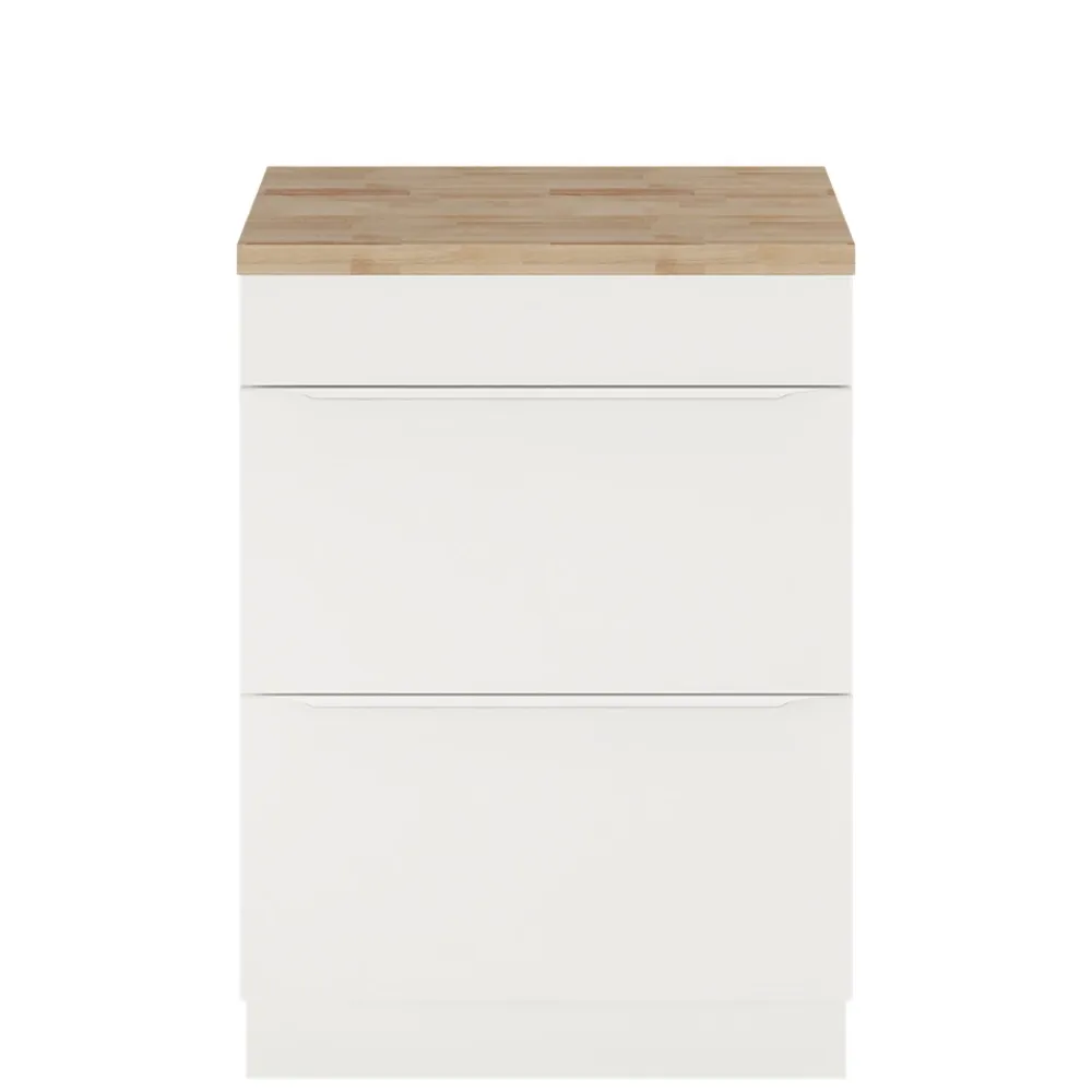 GoodHome Meuble sous vasque à poser blanc mat l.60 x H.82 x P.45 cm, Imandra