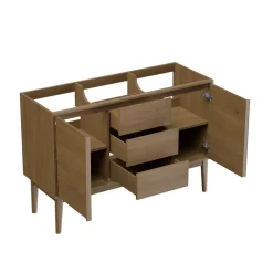 Meuble De Salle De Bains Faible Profondeur|GoodHome Meuble sous vasque à poser placage chêne H.82 x P.45 x l.120 cm Kabayan