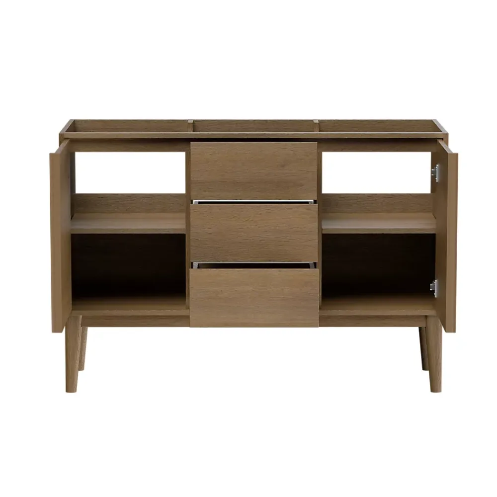 Meuble De Salle De Bains Faible Profondeur|GoodHome Meuble sous vasque à poser placage chêne H.82 x P.45 x l.120 cm Kabayan