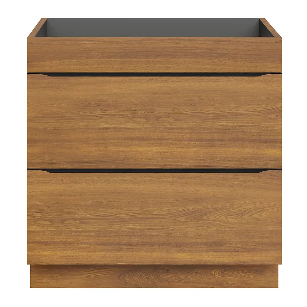 GoodHome Meuble sous vasque à poser effet noyer l.80 x H.82 x P.45 cm, Imandra