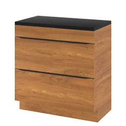 GoodHome Meuble sous vasque à poser effet noyer l.80 x H.82 x P.45 cm, Imandra