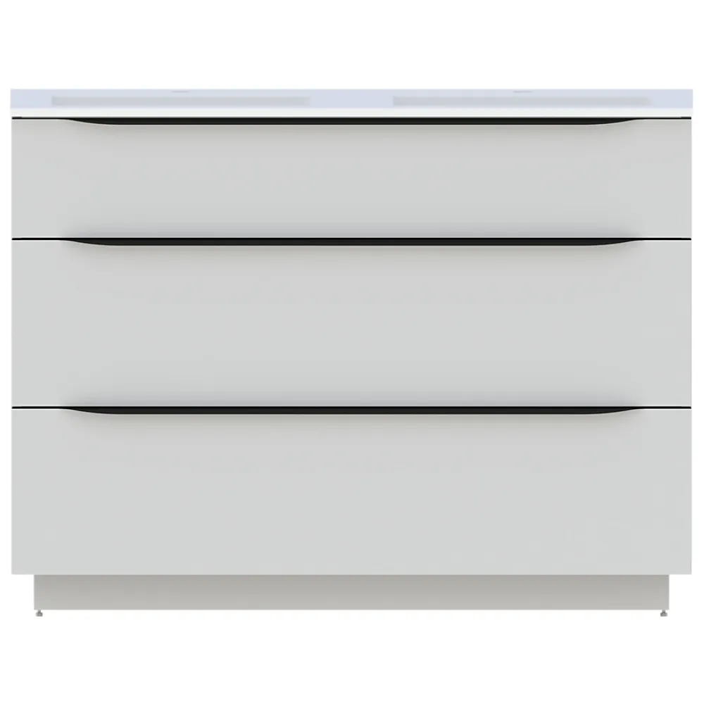 Meuble Buanderie|Meuble Sous-Vasque| Meuble sous vasque à poser blanc mat l.120 x H.88 x P.50 cm, Pamili