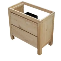 Cooke & Lewis Meuble sous vasque à poser chêne massif et plaqué chêne l.90 cm + plan de toilette en chêne, Harmon