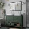 Meuble Buanderie|GoodHome Meuble sous vasque à poser l.120 cm vert + plan de toilette, Perma