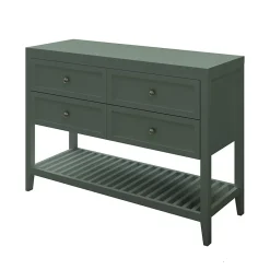 Meuble Buanderie|GoodHome Meuble sous vasque à poser l.120 cm vert + plan de toilette, Perma