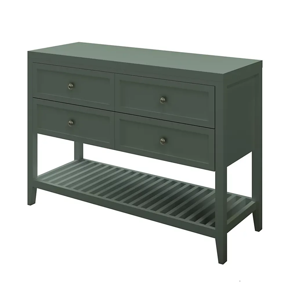 Meuble Buanderie|GoodHome Meuble sous vasque à poser l.120 cm vert + plan de toilette, Perma