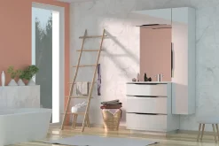 Meuble sous vasque à poser blanc brillant l.80 x H.88 x P.50 cm, Pamili