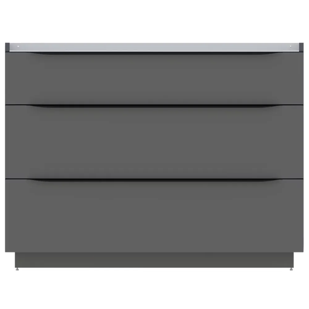 Meuble sous vasque à poser gris anthracite l.120 x H.88 x P.50 cm, Pamili