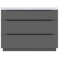 Meuble sous vasque à poser gris anthracite l.120 x H.88 x P.50 cm, Pamili