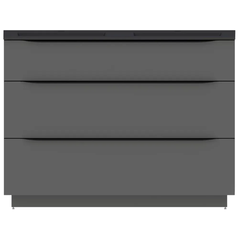 Meuble sous vasque à poser gris anthracite l.120 x H.88 x P.50 cm, Pamili