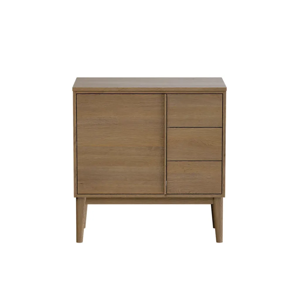 GoodHome Meuble sous vasque à poser placage chêne H.82 x P.45 x l.80 cm Kabayan