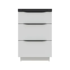 Meuble Buanderie| Meuble sous vasque à poser blanc mat l.60 x H.88 x P.50 cm, Pamili