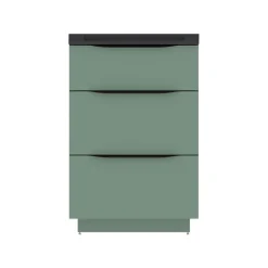 Meuble sous vasque à poser vert sauge mat l.60 x H.88 x P.50 cm, Pamili