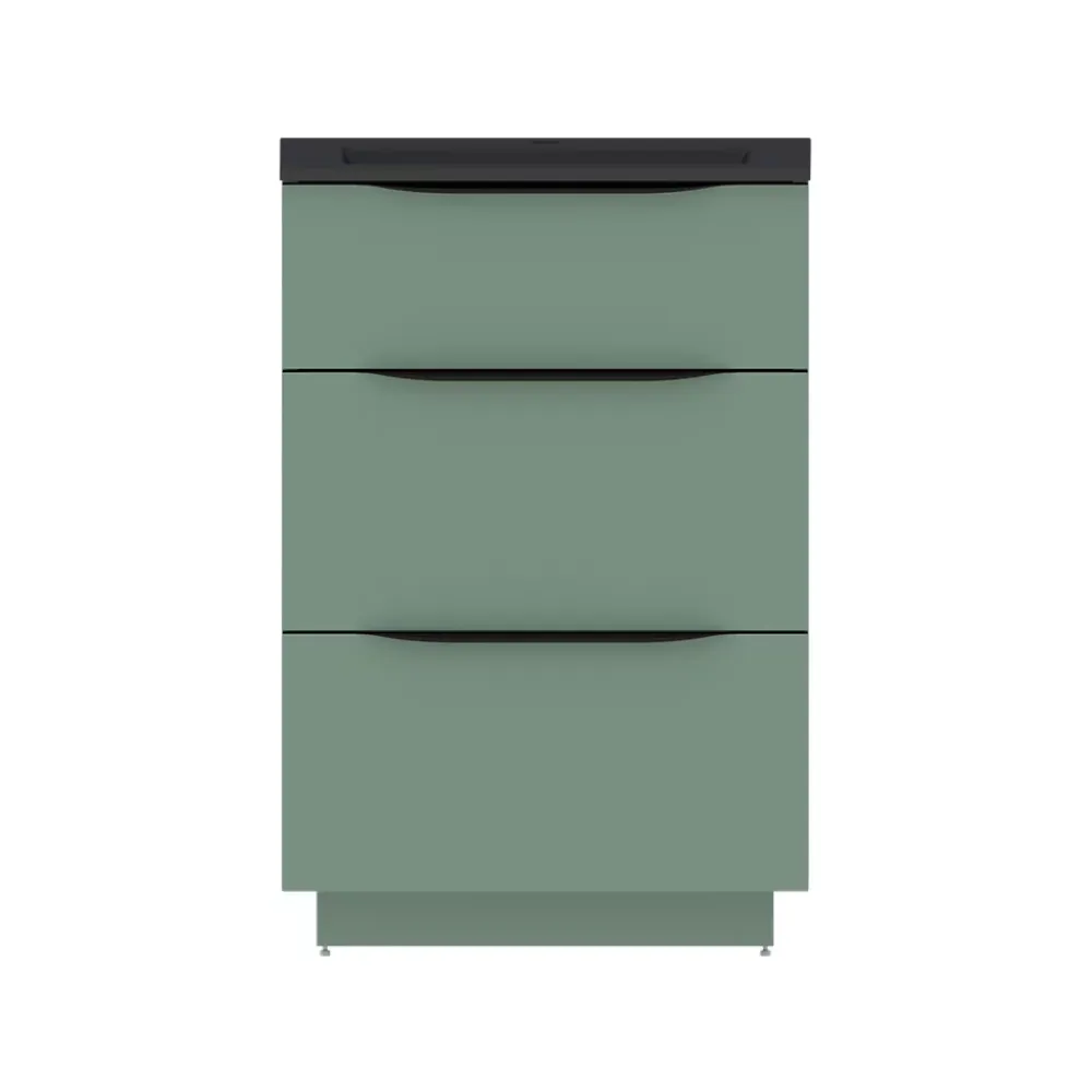 Meuble sous vasque à poser vert sauge mat l.60 x H.88 x P.50 cm, Pamili