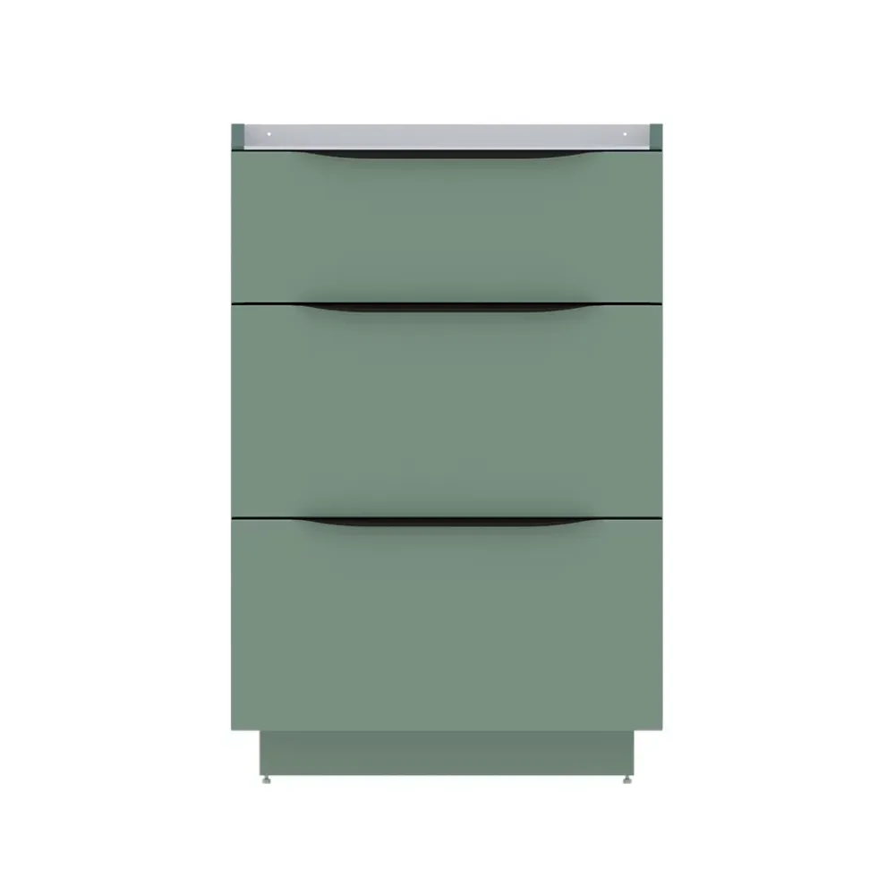 Meuble sous vasque à poser vert sauge mat l.60 x H.88 x P.50 cm, Pamili
