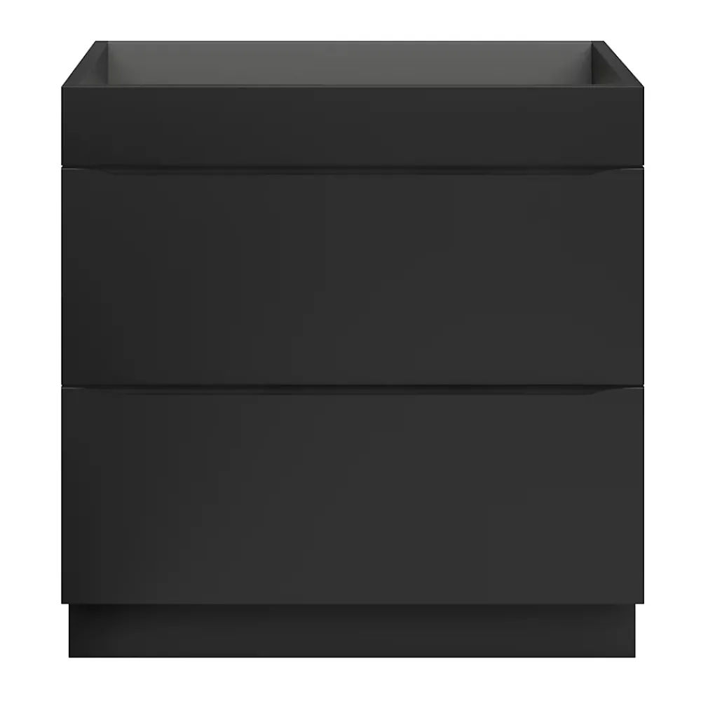 Meuble Buanderie|Meuble De Salle De Bains Faible Profondeur|GoodHome Meuble sous vasque à poser noir mat l.80 x H.82 x P.45 cm, Imandra