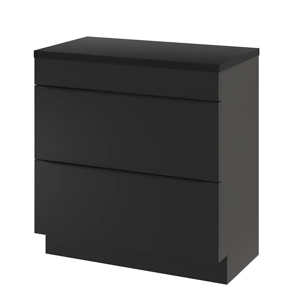 Meuble Buanderie|Meuble De Salle De Bains Faible Profondeur|GoodHome Meuble sous vasque à poser noir mat l.80 x H.82 x P.45 cm, Imandra
