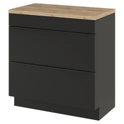 Meuble Buanderie|Meuble De Salle De Bains Faible Profondeur|GoodHome Meuble sous vasque à poser noir mat l.80 x H.82 x P.45 cm, Imandra