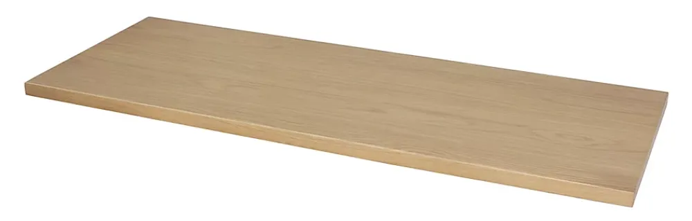GoodHome Meuble sous vasque à poser 4 tiroirs 1 niche placage chêne l.120 cm + plan de toilette placage chêne, Perma
