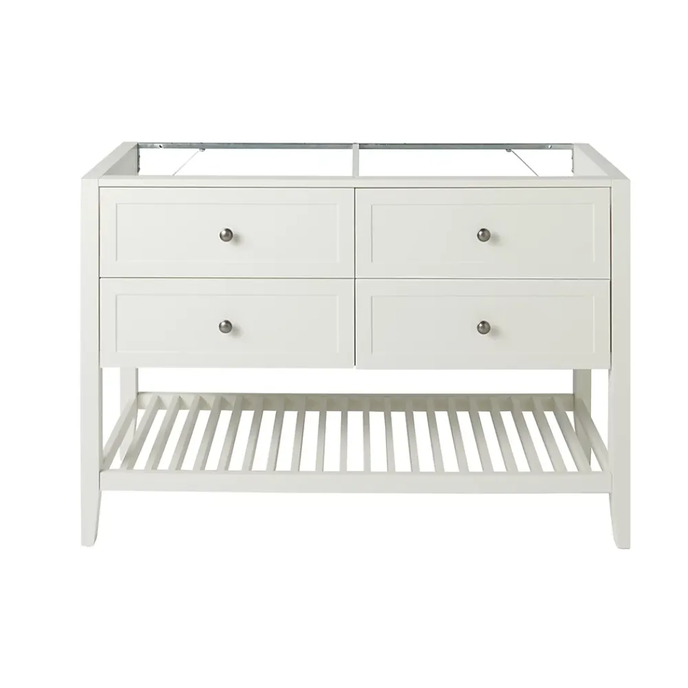 GoodHome Meuble sous vasque à poser 4 tiroirs blanc mat l.120 x H.80 x P.45 cm, Perma
