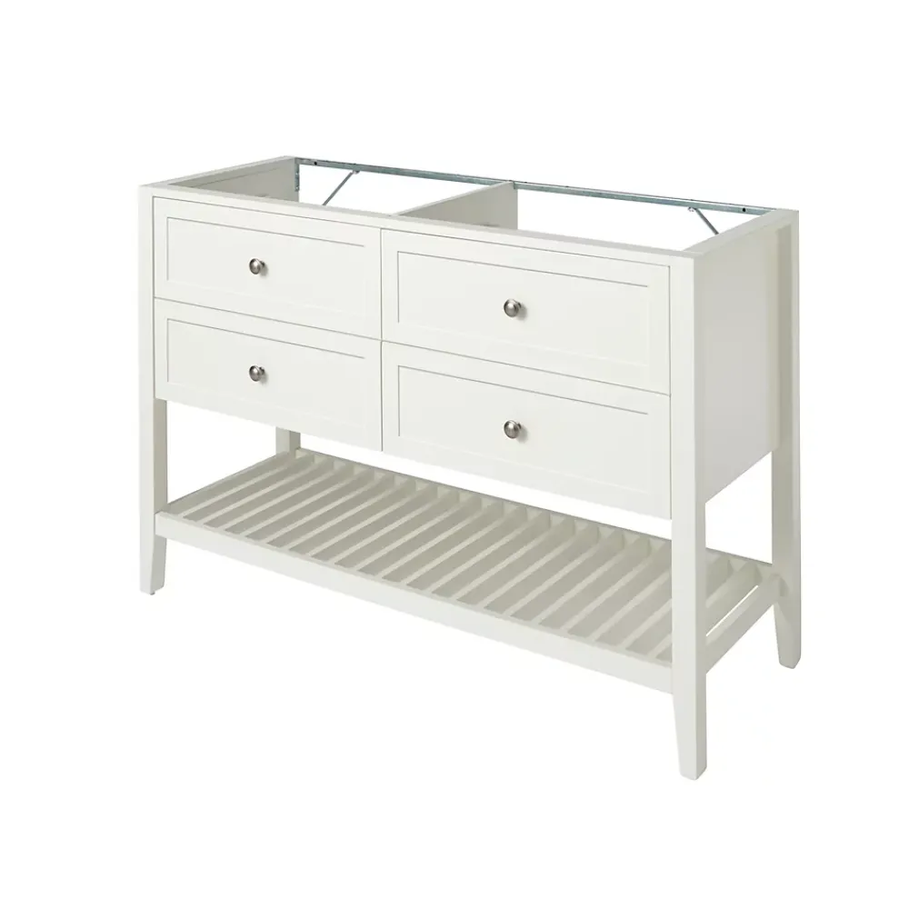 GoodHome Meuble sous vasque à poser 4 tiroirs blanc mat l.120 x H.80 x P.45 cm, Perma