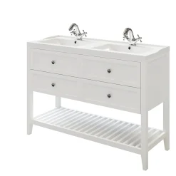 GoodHome Meuble sous vasque à poser 4 tiroirs blanc mat l.120 x H.80 x P.45 cm, Perma