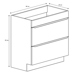 Meuble Buanderie|Meuble Sous-Vasque|GoodHome Meuble sous vasque à poser blanc brillant l.80 x H.82 x P.45 cm, Imandra