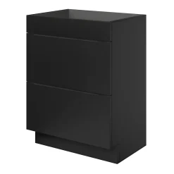 Meuble Buanderie|Meuble De Salle De Bains Faible Profondeur|GoodHome Meuble sous vasque à poser noir mat l.60 x H.82 x P.45 cm, Imandra