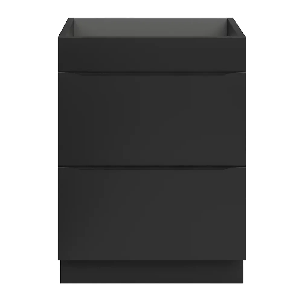 Meuble Buanderie|Meuble De Salle De Bains Faible Profondeur|GoodHome Meuble sous vasque à poser noir mat l.60 x H.82 x P.45 cm, Imandra