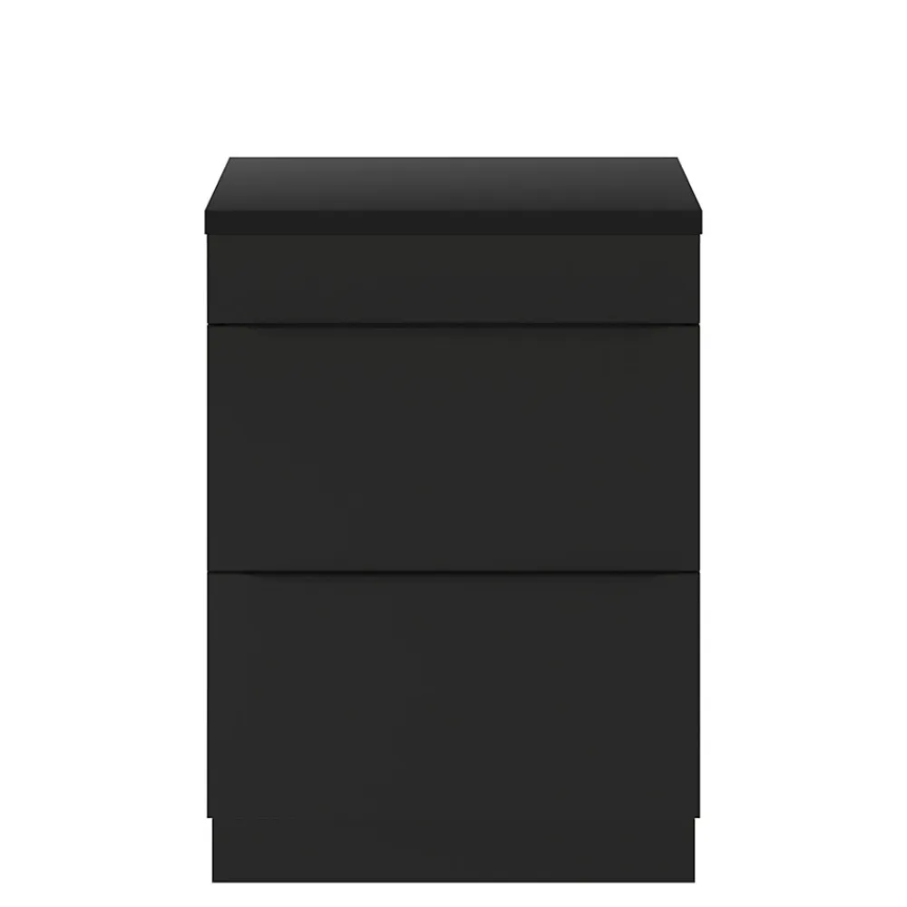 Meuble Buanderie|Meuble De Salle De Bains Faible Profondeur|GoodHome Meuble sous vasque à poser noir mat l.60 x H.82 x P.45 cm, Imandra