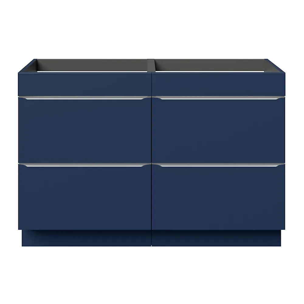 GoodHome Meuble sous vasque à poser bleu nuit mat l.120 x H.82 x P.45 cm, Imandra