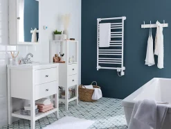 GoodHome Meuble sous vasque à poser 2 tiroirs 1 niche blanc mat l.80 cm, Perma