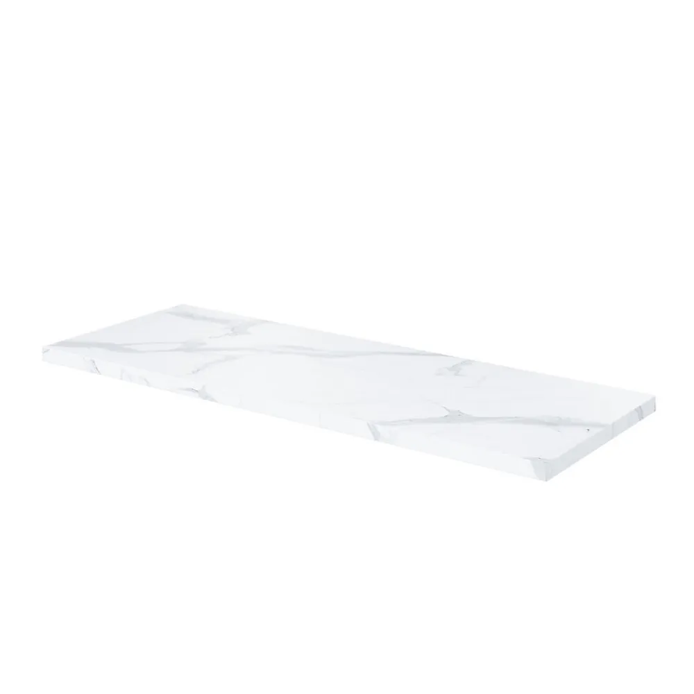 Meuble Buanderie|GoodHome Meuble sous vasque à poser l.120 cm vert + plan de toilette effet marbre blanc Cadélia, Perma