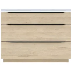 Meuble Buanderie|Meuble Sous-Vasque| Meuble sous vasque à poser effet bois l.120 x H.88 x P.50 cm, Pamili