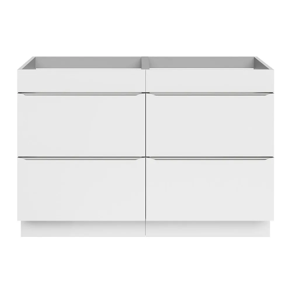 GoodHome Meuble sous vasque à poser blanc brillant l.120 x H.82 x P.45 cm, Imandra